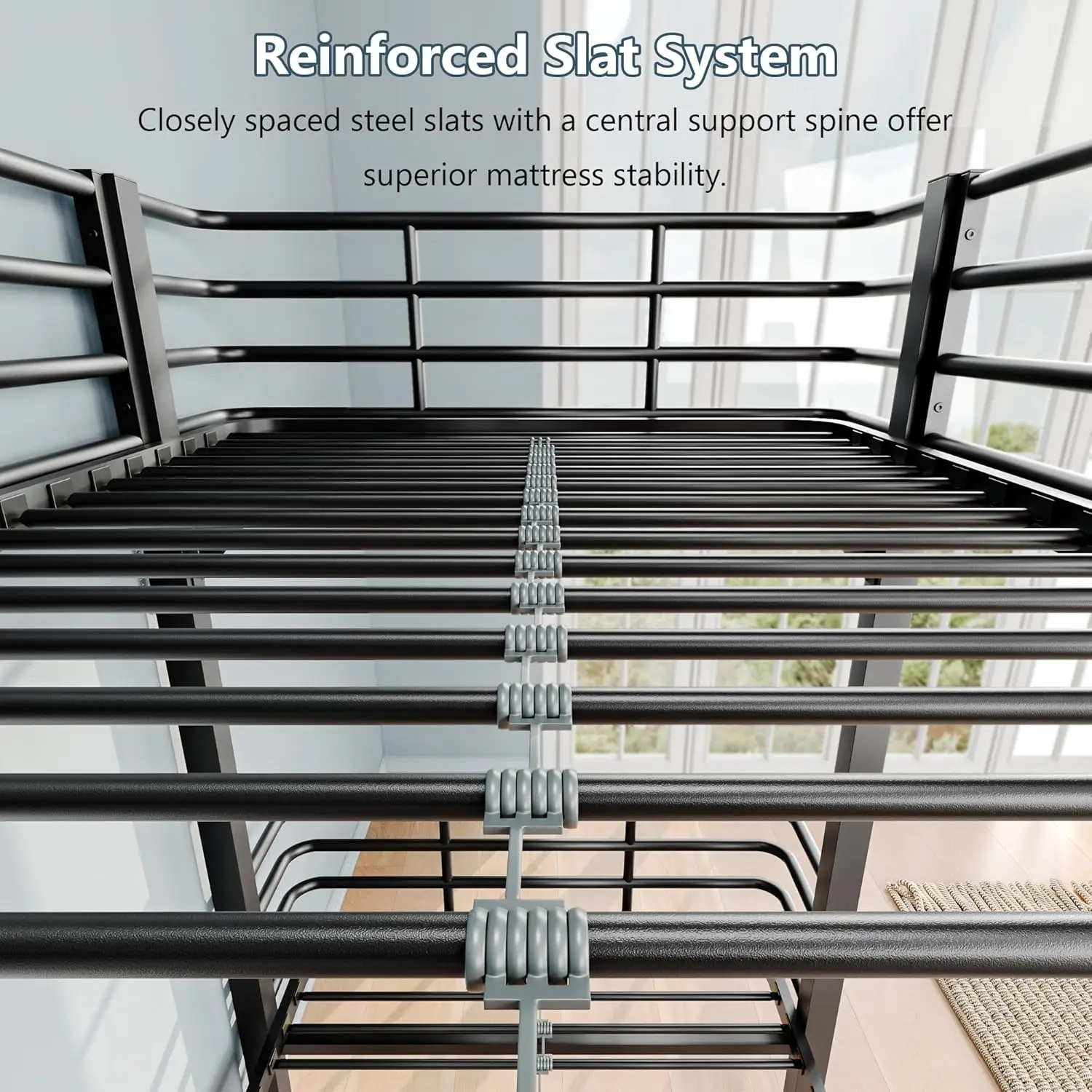 Twin Over Twin Heavy-Duty Metal Bunk Bed